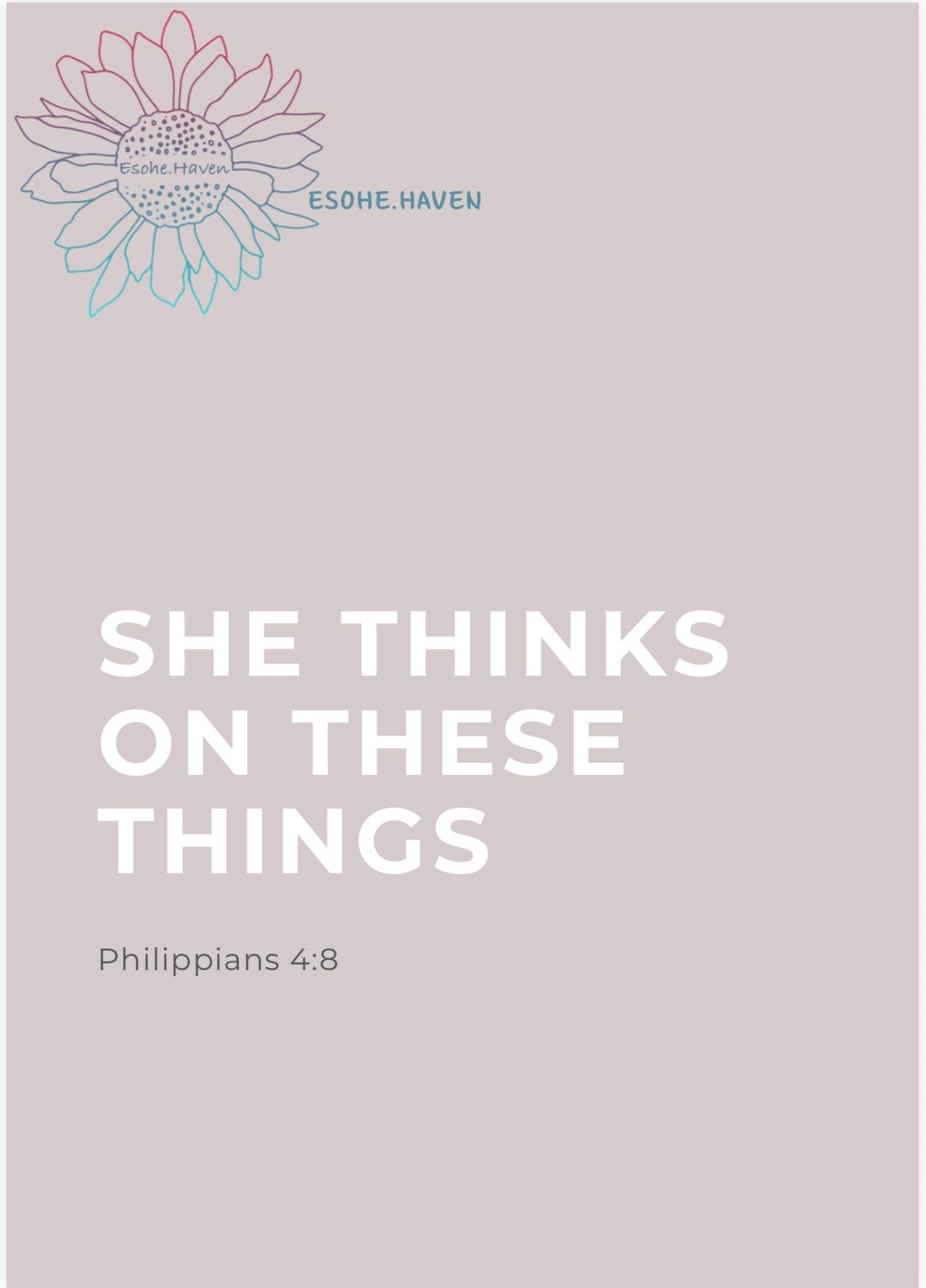 She Thinks On These Things E-Book